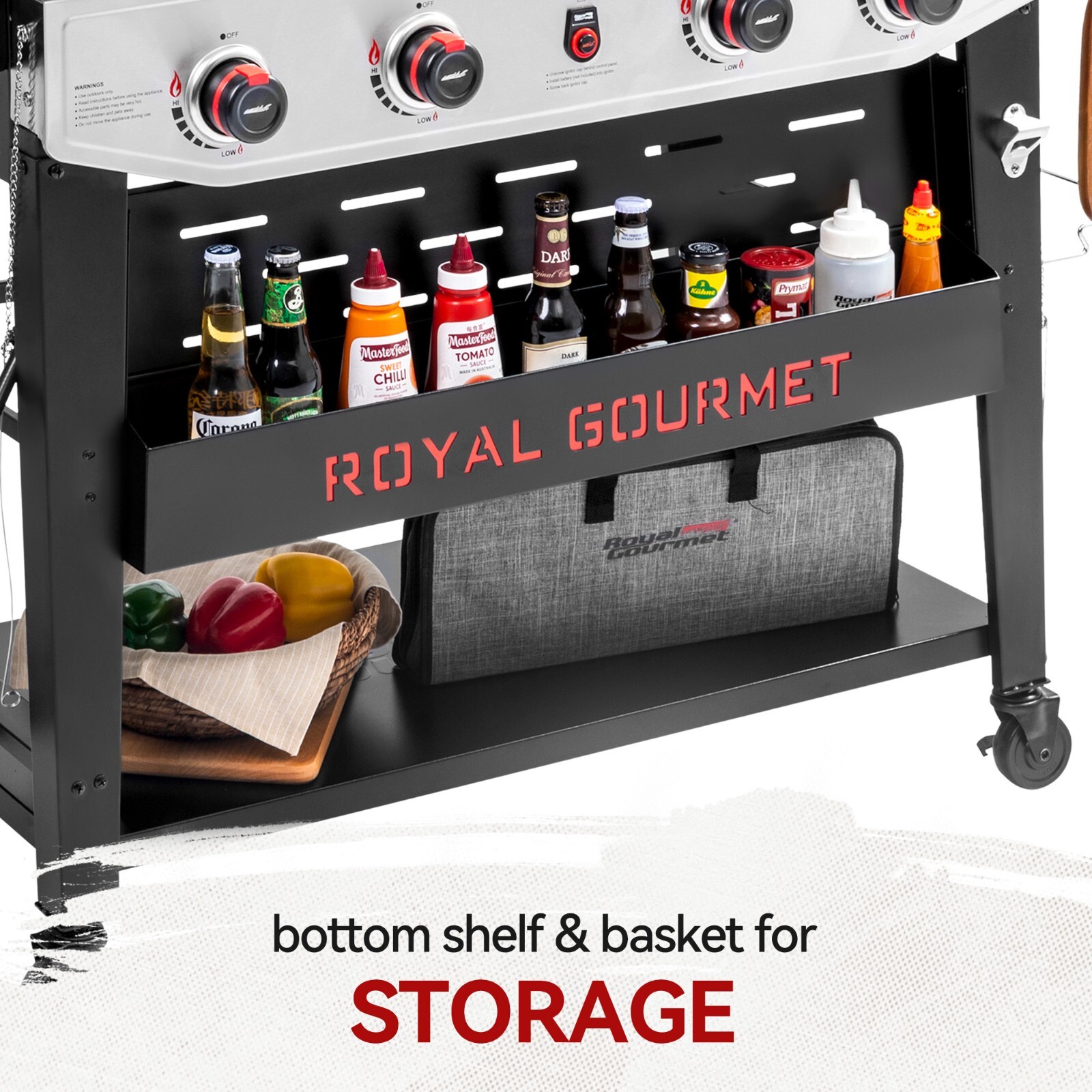 Royal Gourmet Propane Gas Grill and Griddle Combo with An Set of Grilling Gear