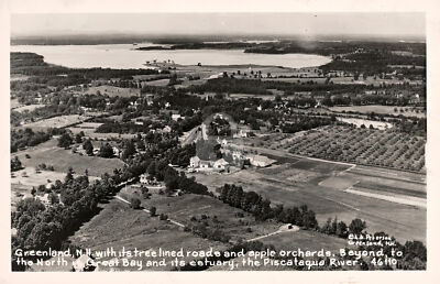 Greenland NH Churches Library & Central School 1949 RPPC Photo Postcard COPY