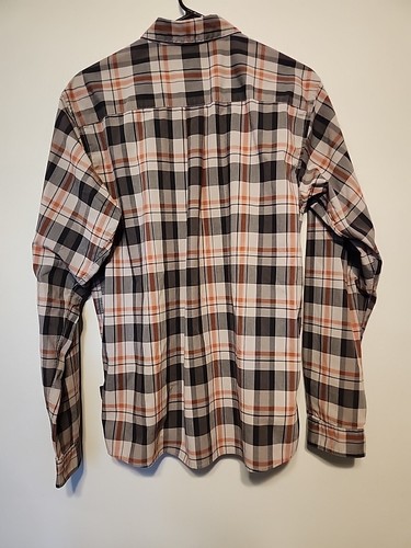 VTG Patagonia Mens Button Down Plaid Shirt Organic Cotton Long Sleeve brown Sz M - Picture 10 of 12