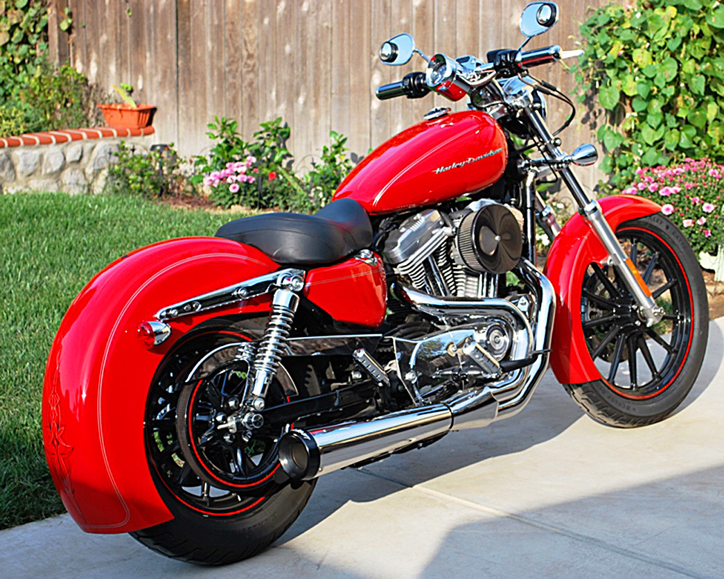 7.25" Custom Harley Honda Yamaha Kawasaki DIXIE HUGGER rear dragger cholo fender