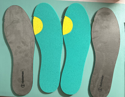 Knixmax 2 Pair Mens Leather Foam Insoles Thin Cushioned Innersoles Size US 12