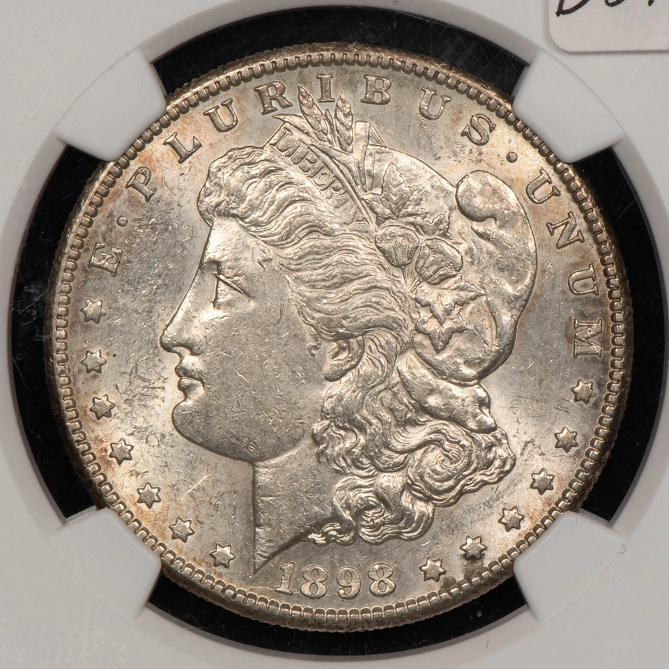 1898-S $1 Morgan Silver Dollar - Strong Luster - PQ Coin - NGC AU 55 - SKU-B3473 - Image 3 of 4