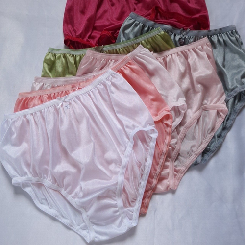 7 Underwear Women Panties Soft Silky Nylon Colorful Briefs Full Waist28"- 34"M - Picture 7 of 13