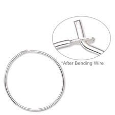 144 Silver Plated Brass 20 Gauge 20mm Round Beading Hoop Ear Wires Charm Rings