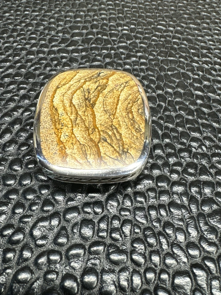 Hebilla de cinturón David Yurman piedra exótica jaspe pieza rara retirada Foto 3 de 4