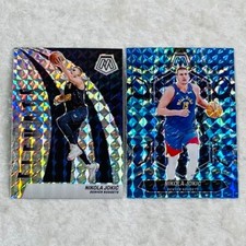 (2) Nikola Jokic 2023-24 NBA Mosaic Parallels Silver Elevate Blue Reactive Cards