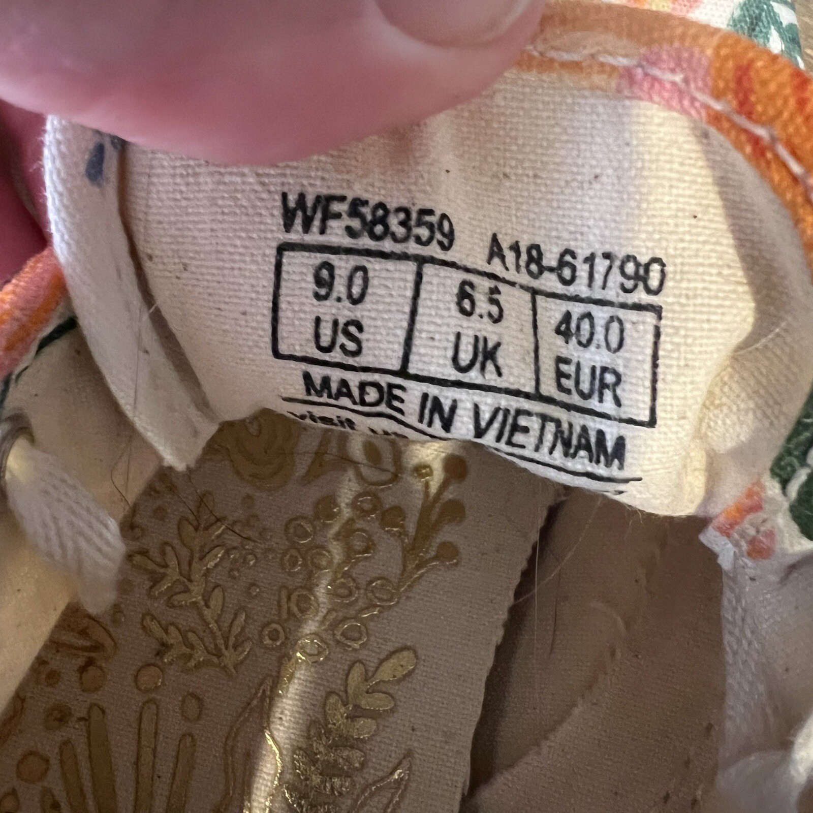 Womens Keds Rifle Paper Co Ivory Floral Print Casual Shoes Sneakers Size 9 M GUC