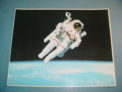 Lot of 2 -  8'' x 10'' Photo NASA  Photo Space Shuttle Space walk M.M.U.