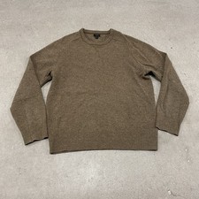 J Crew Wool Sweater Mens Medium Brown Heather Lambswool Crewneck Pullover