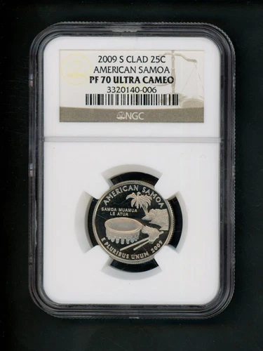 2009 S SILVER Statehood Territorial Quarter 25c American Samoa NGC PF70 Ul Cameo