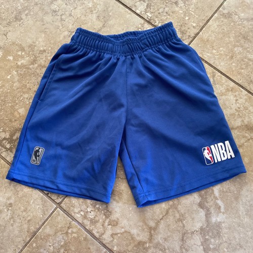 NBA Boys Blue Mesh Basketball Athletic Shorts Size 8 Youth Logo Sportswear
