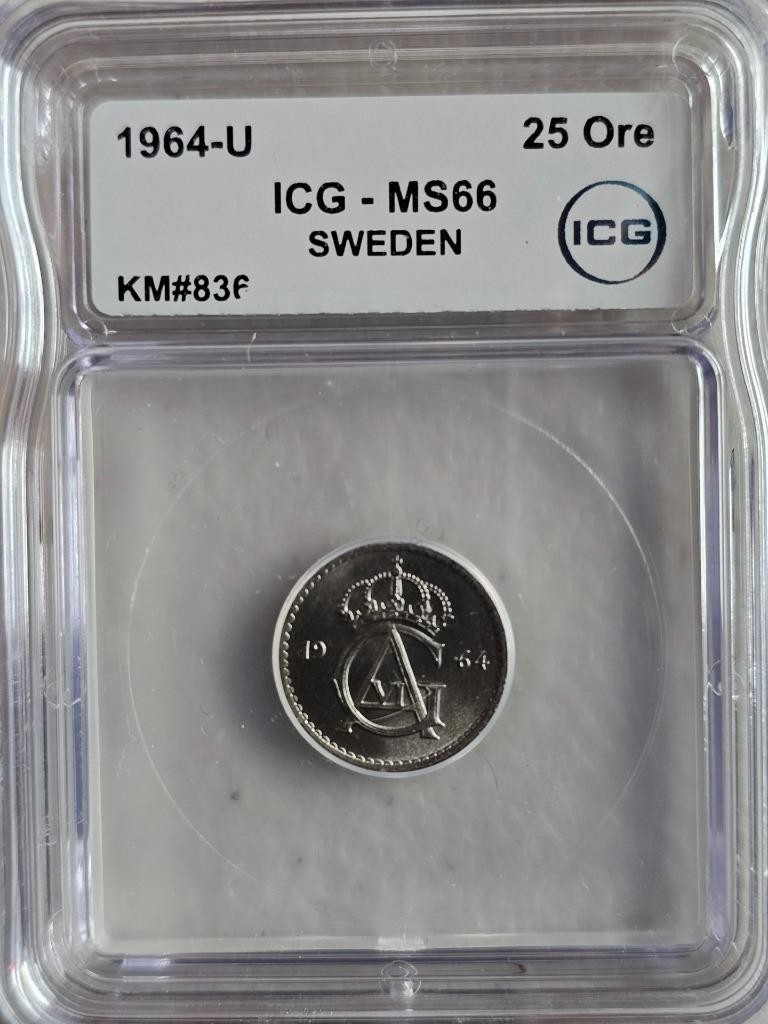 Sweden 25 Ore 1964U ICG MS 66