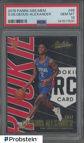 2018 Absolute Memorabilia #66 Shai Gilgeous-Alexander Clippers RC Rookie PSA 10