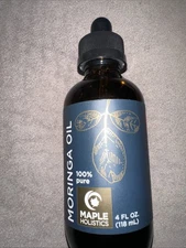 Maple Holistics Moringa 100% Pure Oil - 4 oz. Full Open Bottle