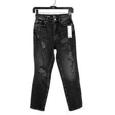 BDG Urban Outfitters Denim Jeans Womens Size 25 Black Distressed High Rise Slim