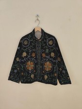 Hand Embroidery Suzani Velvet Jacket Handmade Boho Chic Uzbek Coat Party Wear