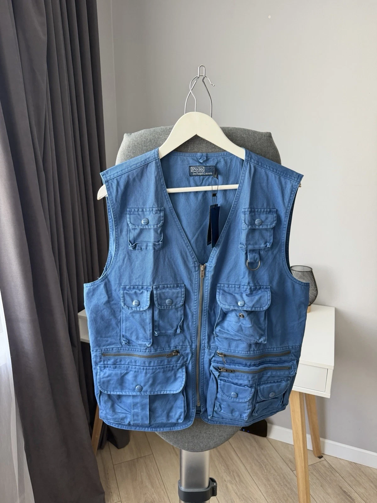 Vintage Polo Ralph Lauren Utility Fishing Vest Blue Multi Pocket Size M
Opens in a new window or tab