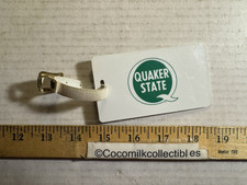 Vintage Quaker State Motor Oil Plastic Luggage Tag