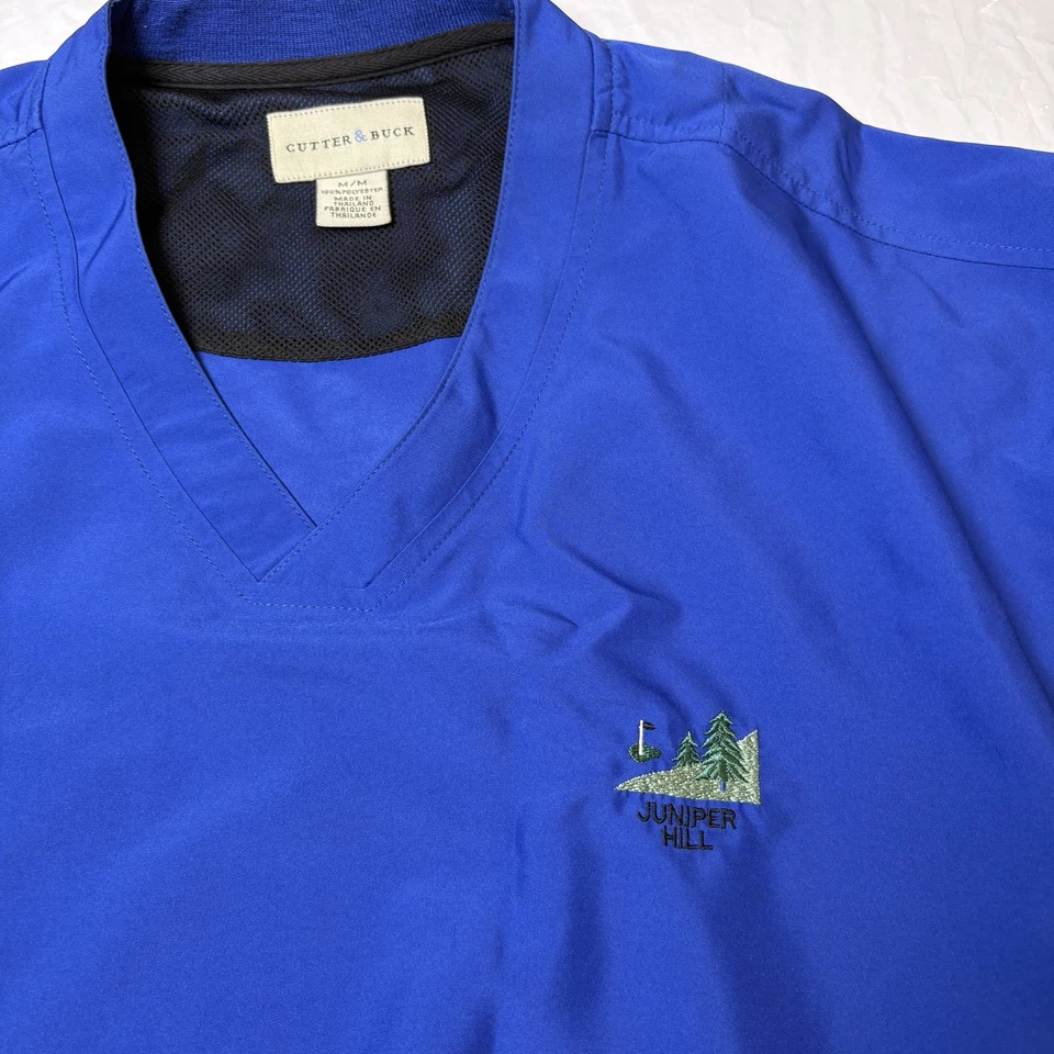 VTG Cutter & Buck Mens Blue golf pullover windbreaker size Medium Juniper Hill - Image 4 of 4