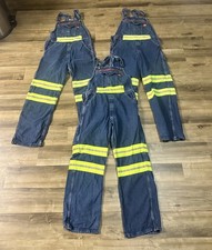 Lot of 3 Dickies E-Vis Bib Overalls Mens 32x32 Denim High Visibility Reflective