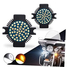 1157 Motorcycle LED Turn Signal Blinker Switchback Lights 1157-White and Amber