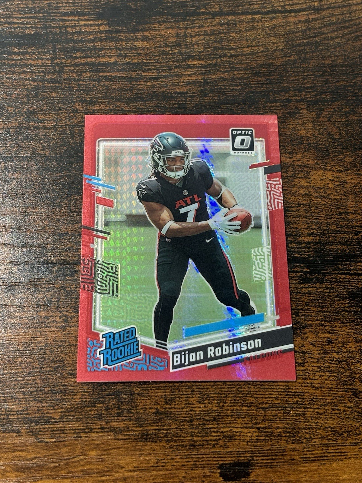 2023 Donruss Optic Red Hyper Prizm Bijan Robinson #206 Rookie RC Color Match