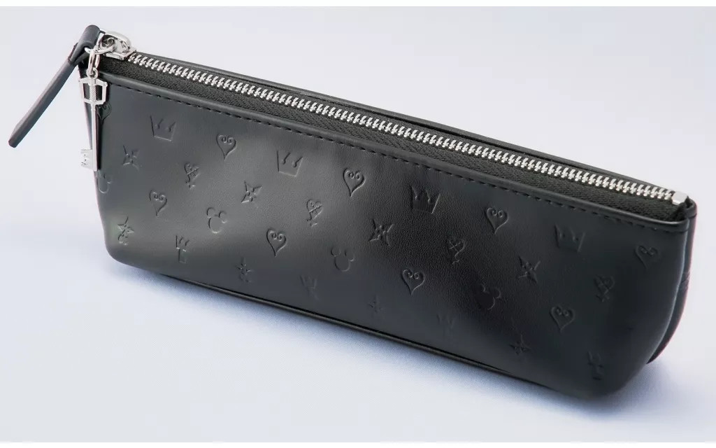 Kingdom Hearts Monogram Pen Case Pencil Holder with Chain, LeatherLike, Compact