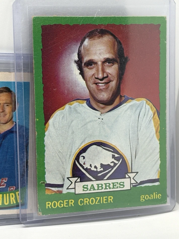 1973-74 OPC Hockey Lot Ratelle Crozier Giacomin Villemure Vezina Trophy - Image 4 of 4