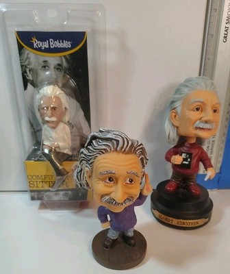 Albert Einstein Bobbleheads And Royal Bobbles Computer Sitter READ DESCRIPTION