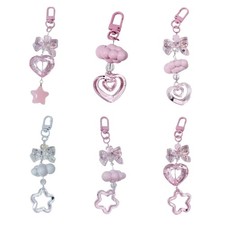 Aesthetic Heart Keychain Cute Pink Star Pendant Decoration Keychain Accessories