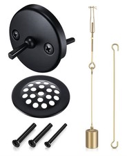Universal Bath Tub Drain Linkage Assembly with Trip Lever and Strainer Done Cove