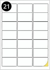 A4 Label Paper 21 Labels Per Sheet, Self Adheisve Stickers - 100 Sheets Per Box