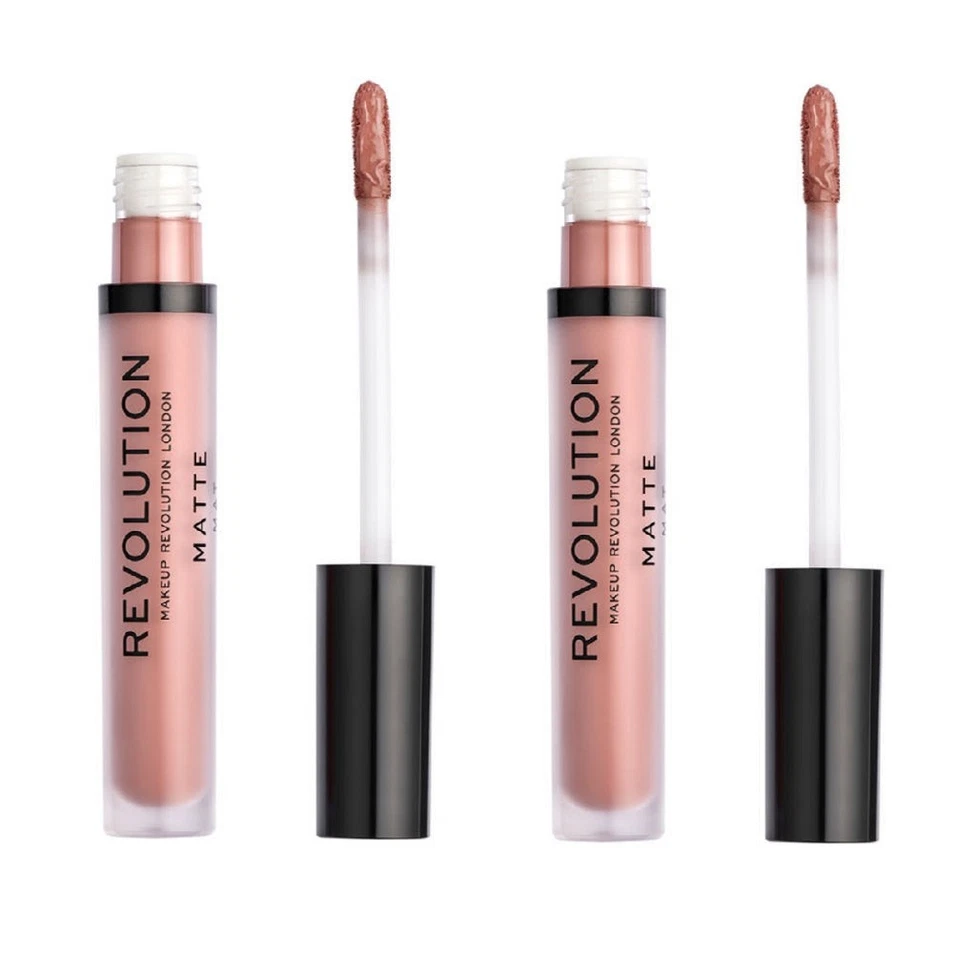 Pack of 2 Makeup Revolution Beauty Revolution Matte Lip Gloss, Chauffeur 110 - Image 4 of 4