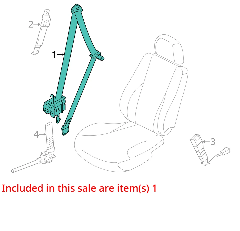 Cinturón de seguridad Rh retractor pasajero OE 888203x500tx se adapta a HYUNDAI ELANTRA 2011-2016 Foto 4 de 4