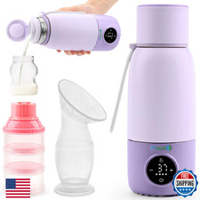 Portable Baby Bottle Warmer - 17oz/500mL, 12H Temp, Fast Heat, Travel