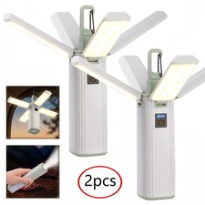 2pcs Portable Tent Light LED Lamp Camping Flashlight Combo Lantern USB Equipment