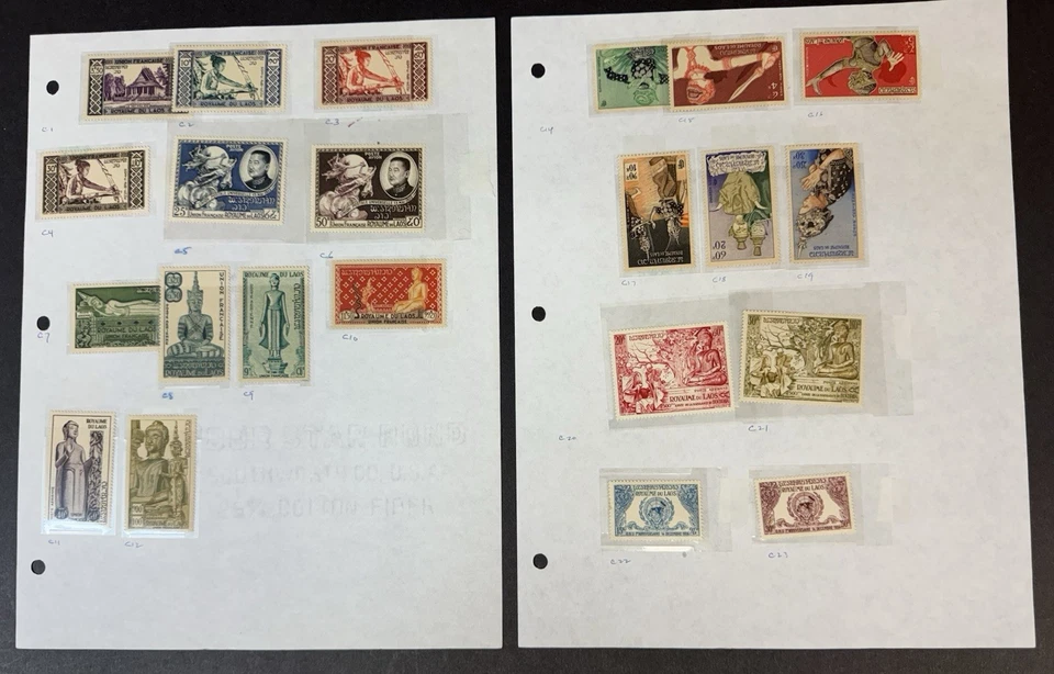 Laos, Collection of 147 Stamps, Semi-Postals, Airmails, Postage Dues, Mint, N.H. - Image 2 of 4