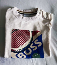 Boss Baby 9-12M White Short Sleeve Crew Neck Logo Print Cotton Jersey T-Shirt