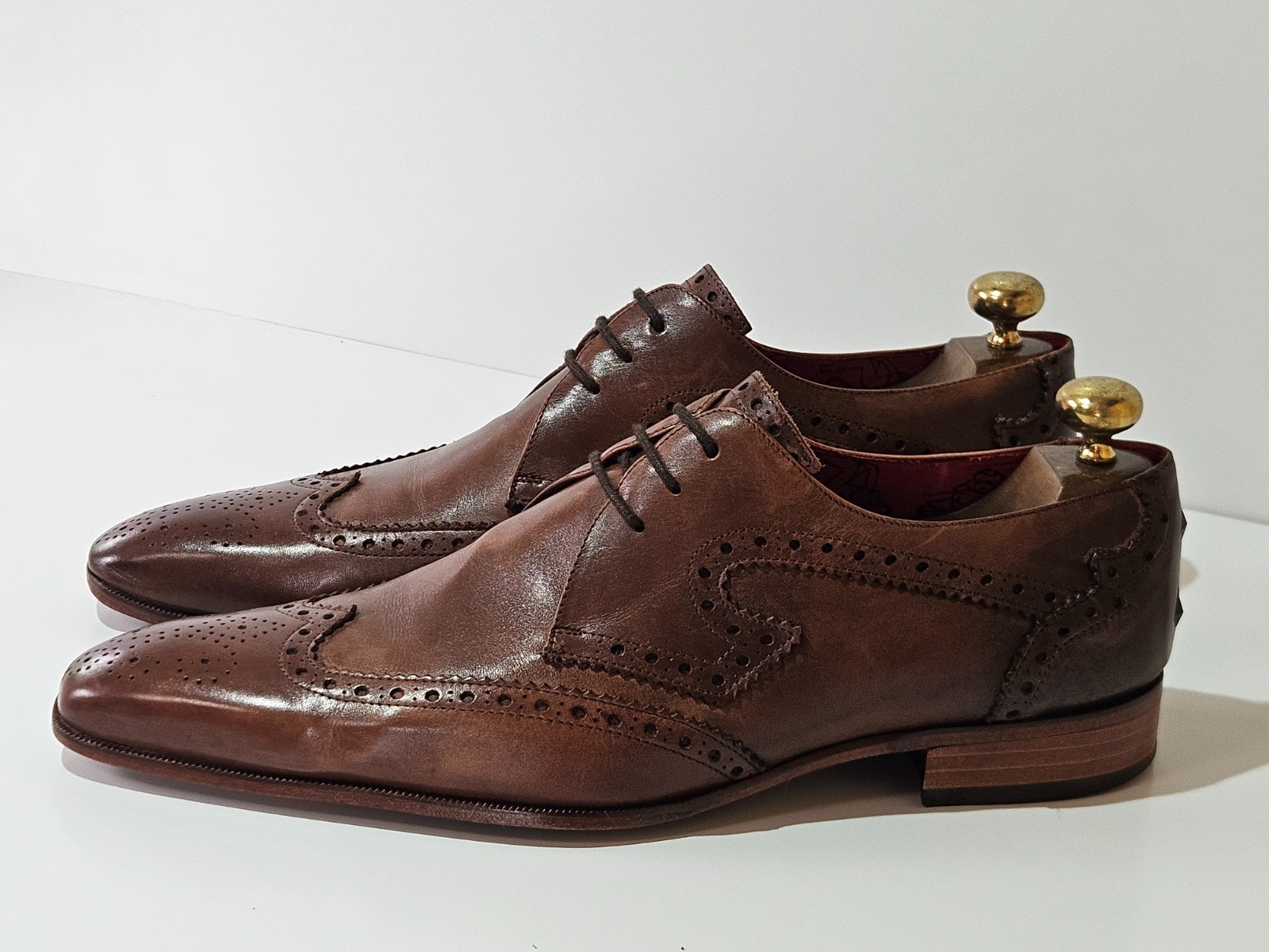 JEFFERY WEST MUSE DEXTER BROWN LEATHER WINGTIP BROGUE GIBSON SHOES UK 12 EU 46 image 2