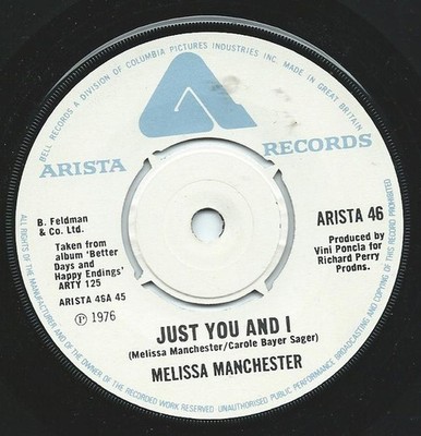 Melissa Manchester Just You And I 7'' Vinyl Schallplatte 80695
