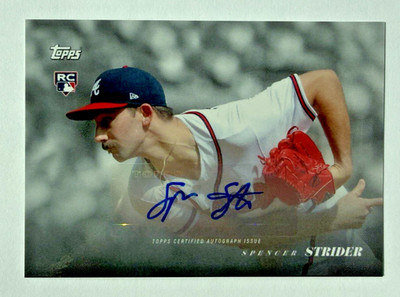2022 Topps Black & White Spencer Strider, Rookie Auto /10, Player Color