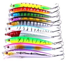 10 Pcs Crankbait Assorted Colors 4"  Rattle Baits New Retail Package 2x Trebles