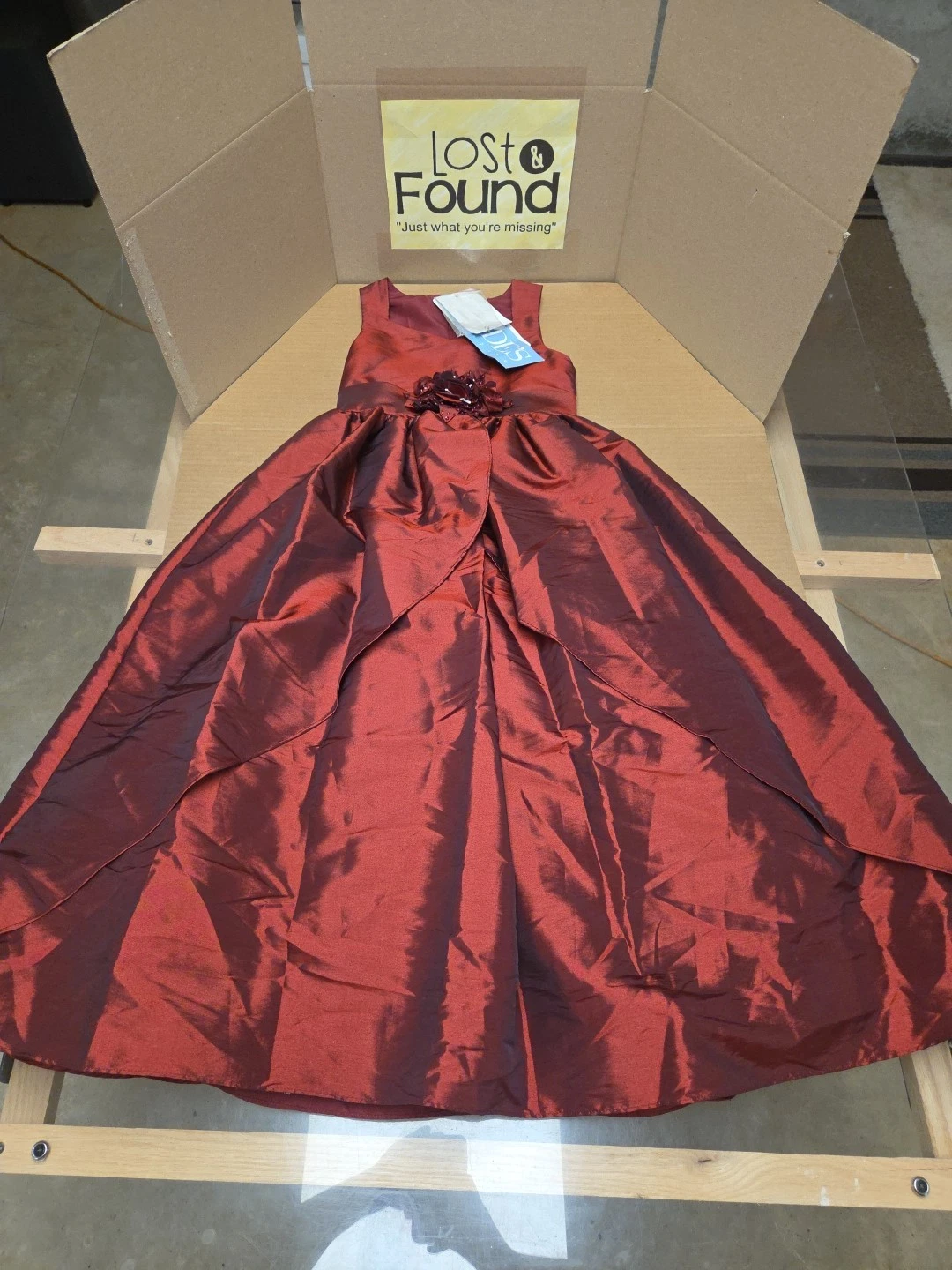 Sweet Beginnings Formal Dress Girls 7 Wine Red Flower Style L703 Bow Wedding NWT