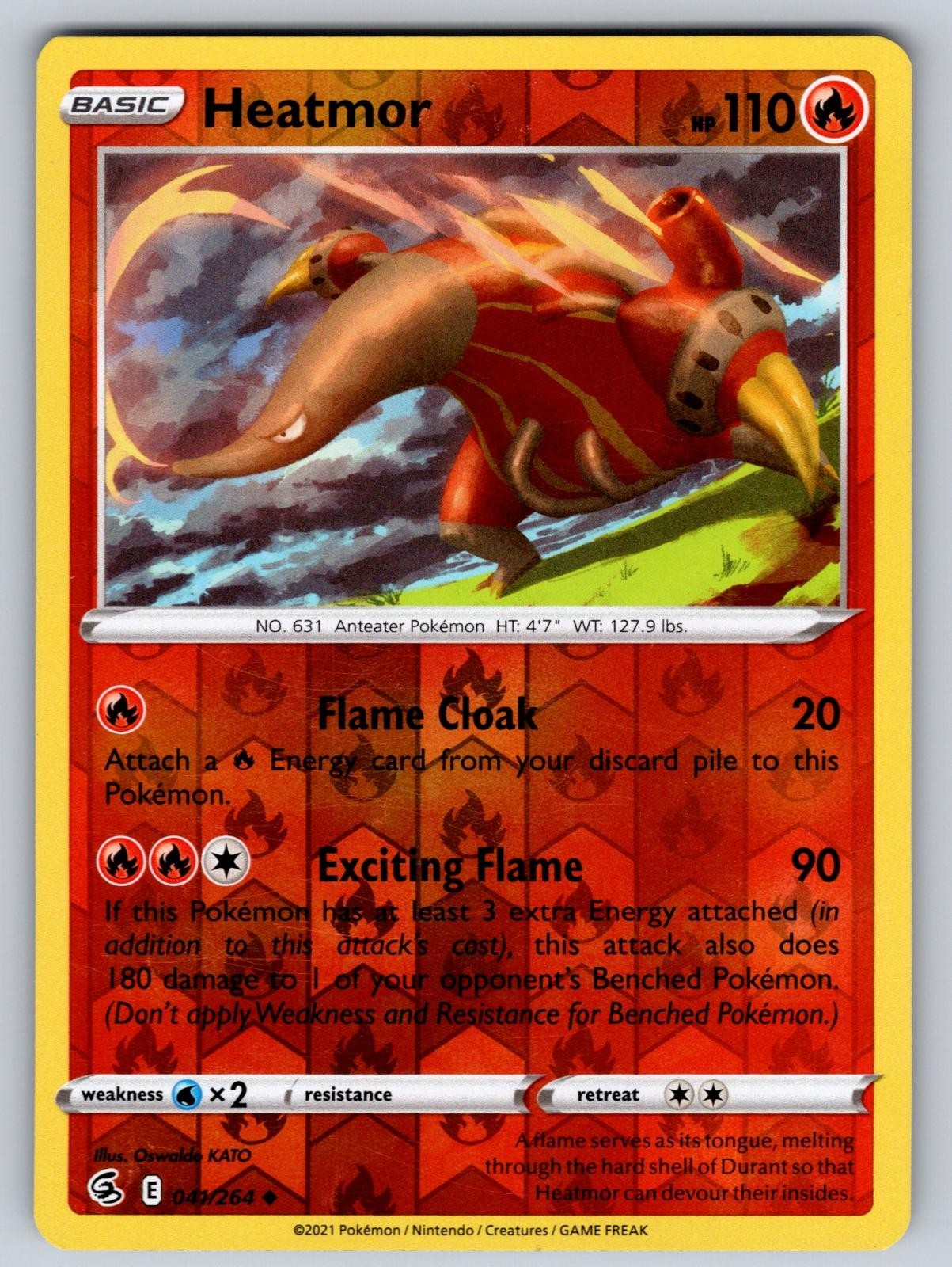 Heatmor 041/264 Reverse Holo Uncommon Fusion Strike Pokemon Lightly Played