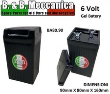 BATTERIA BA80.90 NERA 6 VOLT TIPO A GEL VESPA GS 160 VSB1T 180SS VSC1T 150 1955