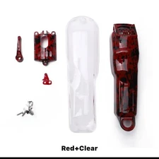 5Pcs Set Custom  Red/Black Splash Housing Shell Case for Wahl Magic Clip  8148