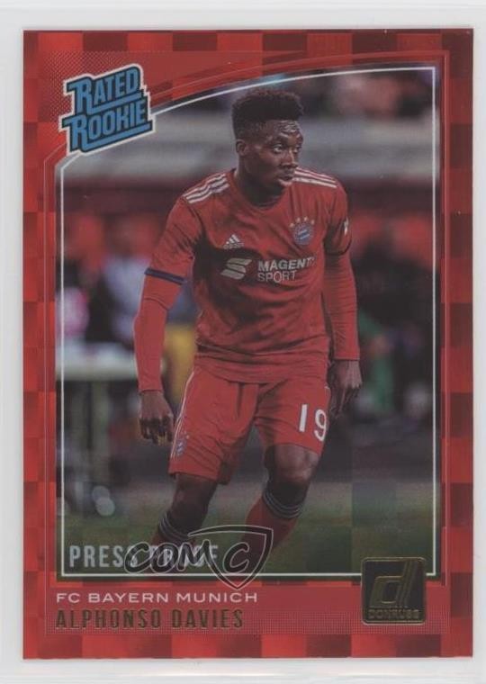 2018-19 Panini Donruss Rated Press Proof Red Alphonso Davies #176 Rookie RC k3f