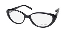 NEW JONES NEW YORK J757 GLASSES 52-16-135 OVAL PLASTIC WOMENS BLACK BLACK