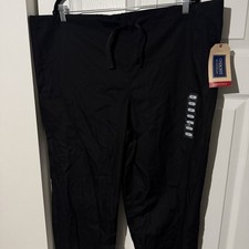 Scrubs Pants Black Cherokee Originals Unisex Fit Drawstring Cargo Size Large