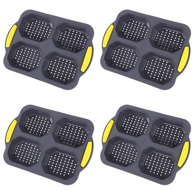 Black Silicone Multi Function Baking Pan Set for Cakes Bread and Hamburger Buns